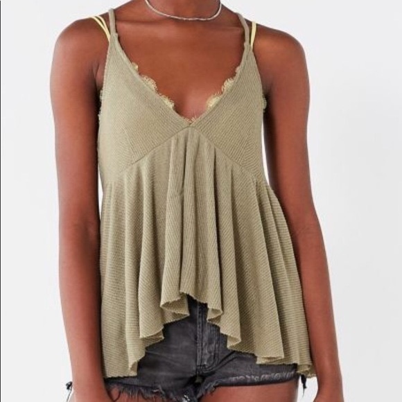 uo lola thermal babydoll tank top